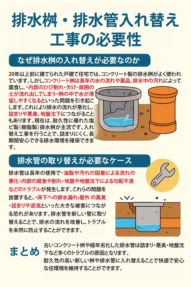 排水桝・排水管入れ替え工事の必要姓