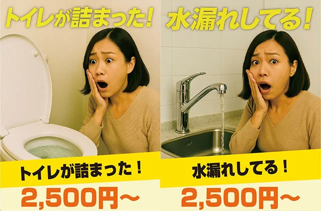 トイレが詰まった！水漏れしてる！