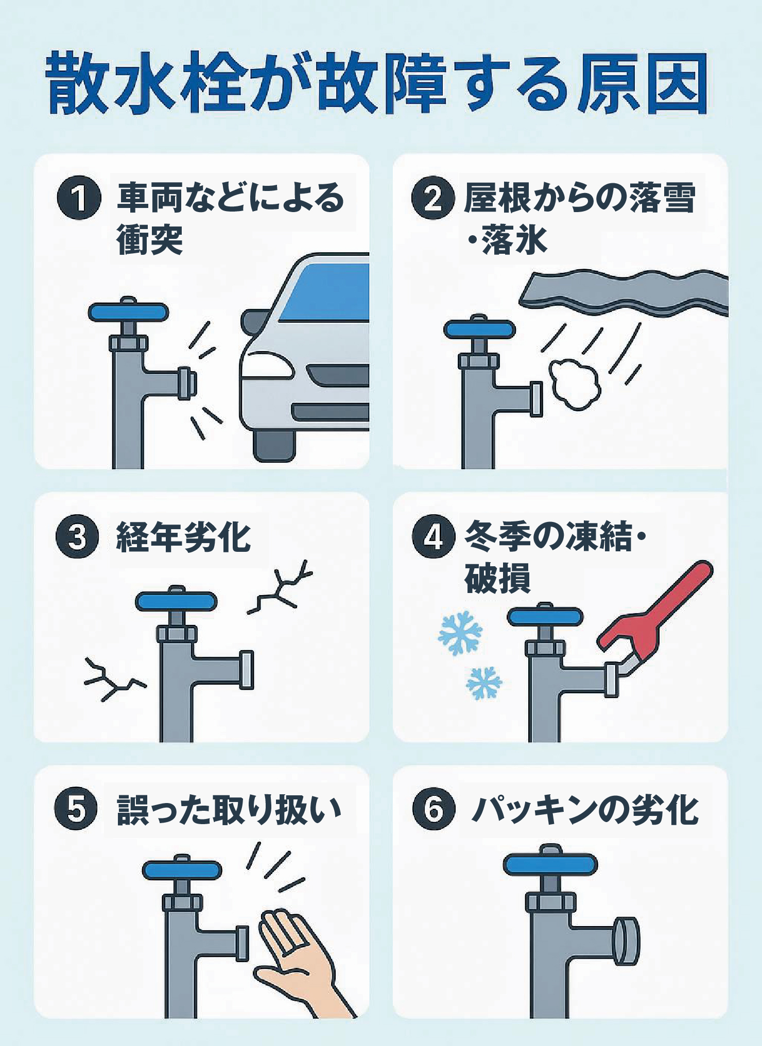散水栓が故障する原因