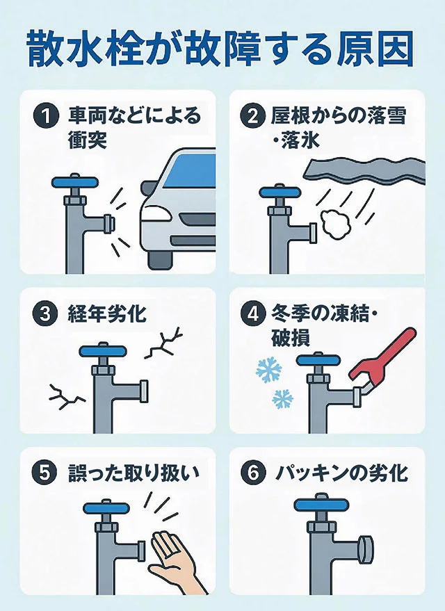 散水栓が故障する原因